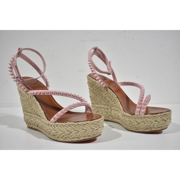 Christian Louboutin Mafaldina Zeppa 120 Rosy Pink Platform Wedge Sandal 41 - Picture 4 of 12